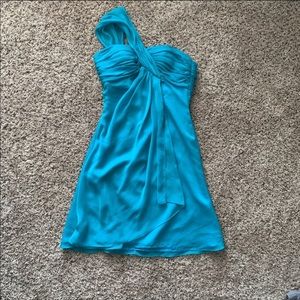 Turquoise One Shoulder Dress